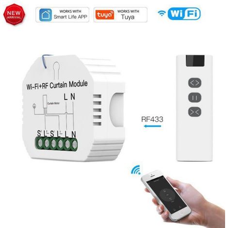 Interrupteur d'éclairage WiFi monobloc avec télécommande et relais intelligents sans fil Alexa avec prise en charge d'Alexa (1/4)