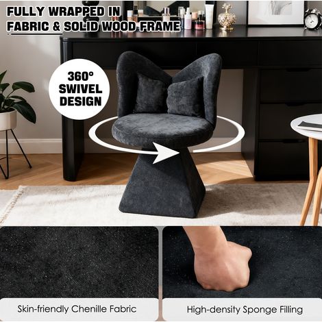 Chaise pivotante en velours Chenille avec dossier papillon sans accoudoirs pour salon et salle à manger (1/5)