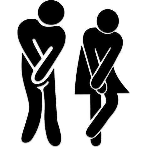 Lot de 2 Plaque de Toilette, Panneau WC Adhesif Stickers Homme Femme WC Signalétique pour Portes Signe de Porte Salle de Bain Plaques de Porte pour Toilette Restaurant Publique Hôtel Cafétéria (1/5)