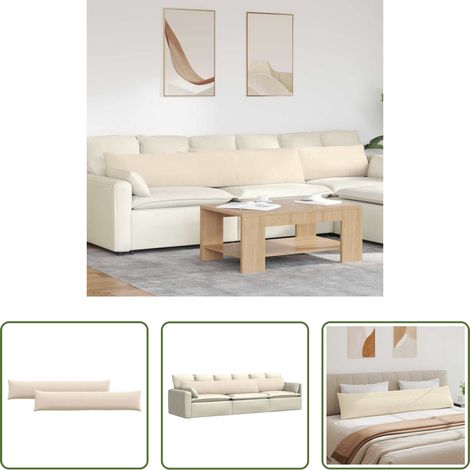 Wohnzimmerdekoration -  Sofakissen 2 Stück Beige 200 x 40 cm Stoff