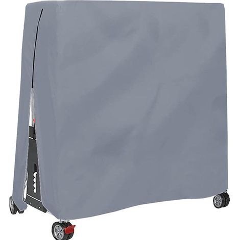 Housse de protection pour table de ping-pong extérieure - Étanche et anti-poussière - Avec fermeture éclair - 165 x 70 x 185 cm - Gris - Bâche de protection (1/4)