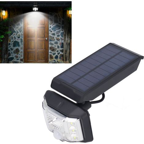 Lampe solaire d'extérieur, lampe solaire LED d'urgence avec détecteur de mouvement PIR pour la nuit, lampe de sécurité rotative à 360°, éclairage décoratif pour portail de jardin. (1/5)