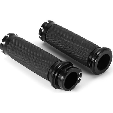 1-Zoll-Motorradgriffe in Schwarz für Softail-Cruiser-Chopper-Lenker (1/5)