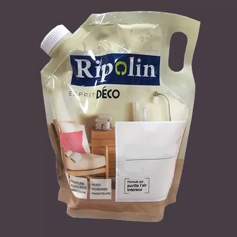 RIPOLIN Poche de Peinture Acrylique 'Esprit Déco' 1L Coulis de cassis satin 1 L (1/4)