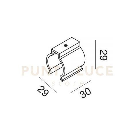 GSTC23- CLIP SINGOLA TRASPARENTE PER STRISCE LED
