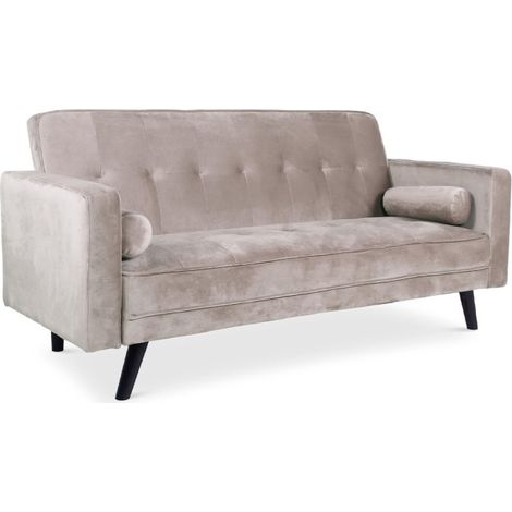 Canapé Convertible 3 Places Scandinave "Navya" Taupe (1/3)