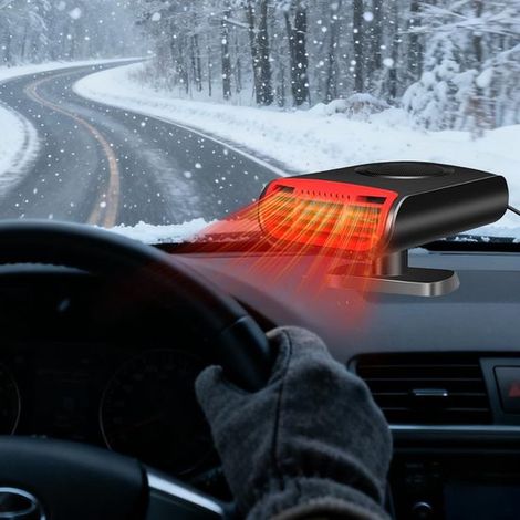 12V 2-in-1 Autoheizung – 360° drehbarer Sockel, Batterieanschluss, tragbar, schnelle Aufheizung fürs Auto (1/2)