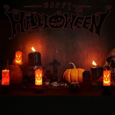 6 Pièces Halloween Bougie sans Flamme, Halloween Decoration Citrouille Lumineuse, Decoration Halloween Lanterne LED Bougeoir, Décoration Halloween Intérieur et Extérieur, Deco Jardin Lumière Veilleuse (1/3)