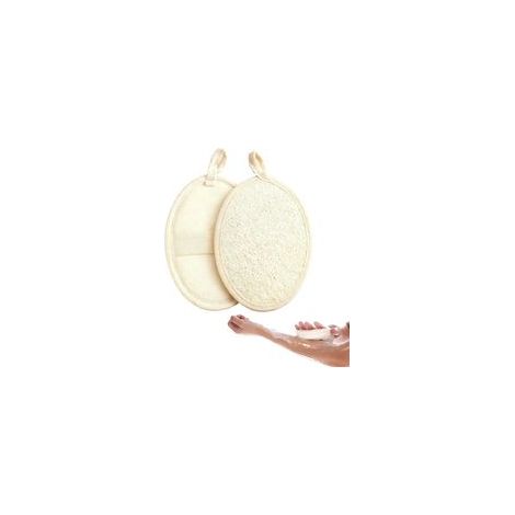 Éponge Naturelle Loofah Exfoliante pour le Corps,3 Pièces de Fleur de Douche Lavable en Fibres Végétales, Gant de Gommage Réutilisable pour Spa et Bain, Couleur Beige
