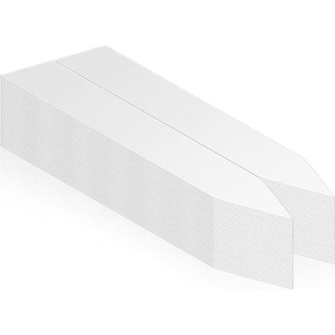 200 pièces - Étiquettes pour plantes - 2x10 cm - Étiquettes Plantes - Étiquettes pour légumes - Étiquettes pour légumes - Wit - Tuteurs pour plantes - Étiquettes pour tuteurs de pépinière pour plantes (1/4)