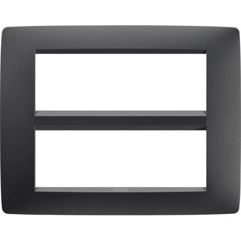 PLAQUE ONE 6+6P NOIR SATIN GEWISS GW16112VN