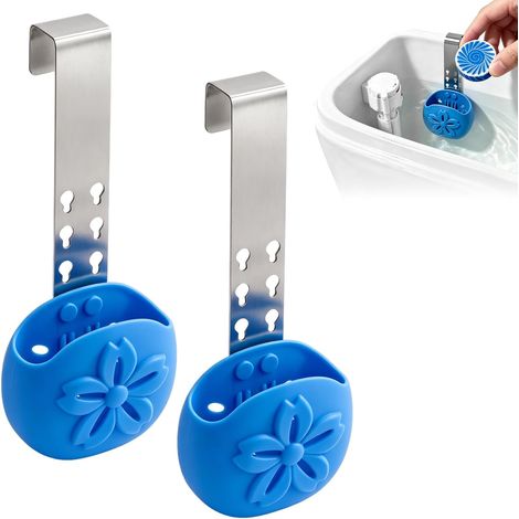 Support pour pastilles de nettoyage dans le réservoir des toilettes Lot de 2 supports, sans résidus, empêchant la contamination de l'eau par les pastilles nettoyantes. (1/5)