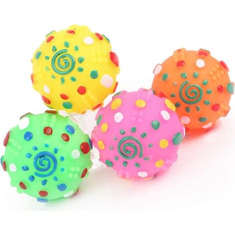 Balle jouet sonore pour chien, 5 balles de couleurs assorties pour lutter contre l'ennui (1/4)