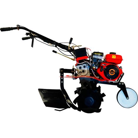 Sakawa – Motoculteur 7CV 208cc avec démarrage électrique – Largeur de travail réglable 50-85 cm – Profondeur 17-35 cm – Transmission double ceinture