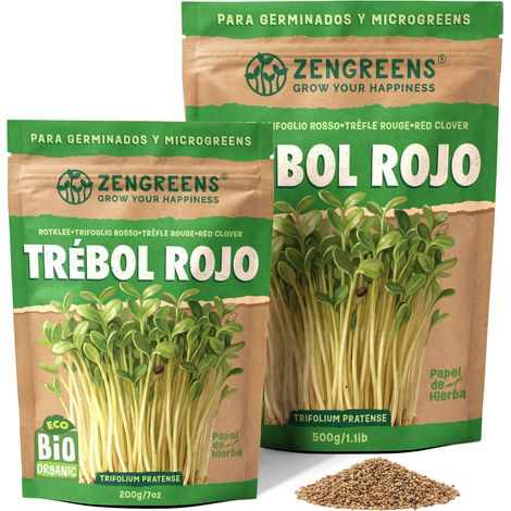 Semillas para germinar eco Trébol rojo 200 g brotes y microgreens (1/5)