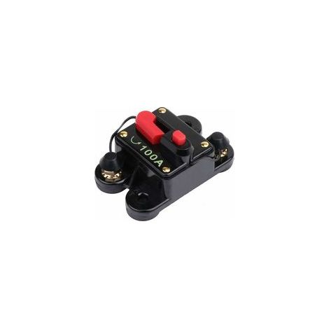 disjoncteur avec réinitialisation manuelle, 100A Porte-fusible Moteur de pêche à la traîne Auto Voiture Marine Bateau Vélo Stéréo Audio Inline Fusible Onduleur 12V-24V DC (100A) (1/4)