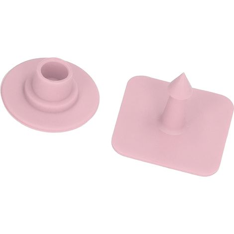 100 étiquettes auriculaires carrées vierges roses pour l'identification du bétail (bovins, porcs, etc.). (1/5)