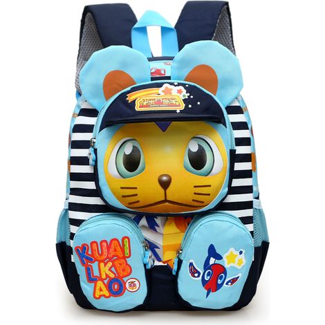 Sac à dos maternelle fille bleu foncé grand espace dessin animé mignon cartable préscolaire enfant tout-petit cadeau (1/5)