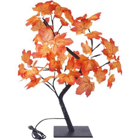 Maple Leaves Simulation Tree LED Table Lamp Ornament USB Bedroom Decorative (1/3)