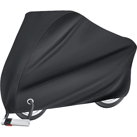 Housse de vélo imperméable en polyester PU résistant aux UV, protection contre la pluie et le soleil, pour la plupart des vélos, noire, taille XL (200 x 70 x 110 cm).