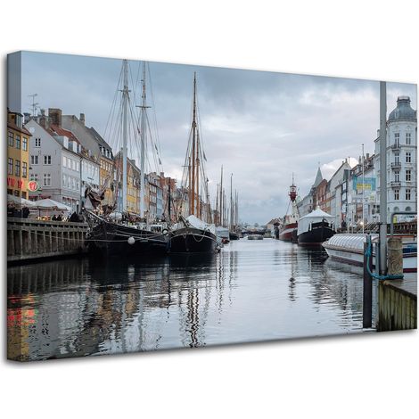 Lienzo impreso Arquitectura Copenhague 80x50 cm Dinamarca Europa Capital