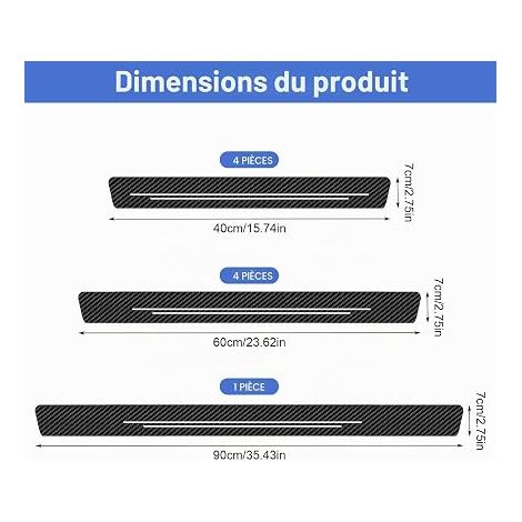 Car Door Sill Protectors Universal Sill Protectors for Vehicles Protection Against Scratches Abrasion Adhesion (1/4)