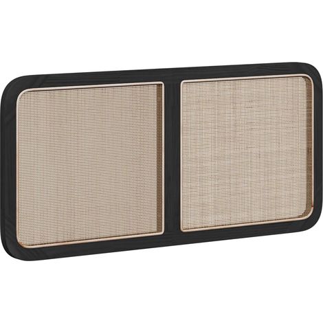 Headboard with Headboard Black 120 x 55 x 3 cm Rattan vidaXL