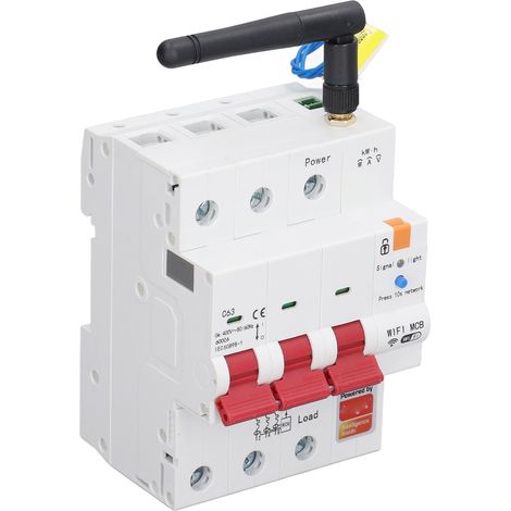 Disjoncteur intelligent 3P 63A avec contrôle Wi-Fi et temporisation, 400 V CA, commande à distance. (1/5)