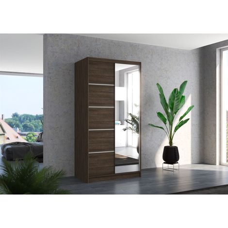 Schiebetürenschrank Schrank Nr.125 in Wenge matt 100x200x58 cm (1/3)