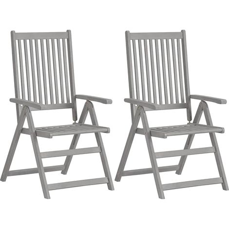 Maison Exclusive - Sedie da Giardino Reclinabili 2pz con Cuscini Massello Acacia (1/5)
