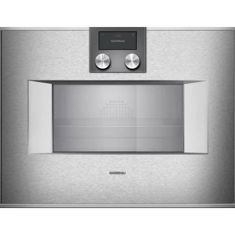 Gaggenau BS450111. Dimensione del forno: Media, Tipo di forno: Forno elettrico, Capacità interna forno totale: 50 L. Posizionamento dell'apparecchio: Da incasso, Colore del prodotto: Acciaio inox, ...