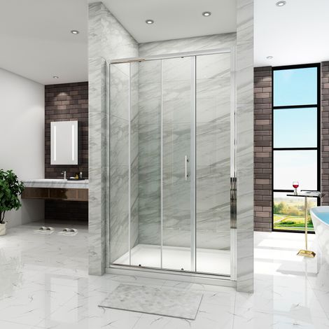 ELEGANT Sliding Shower Cubicle Enclosure Door Modern Bathroom Screen Glass 1300mm