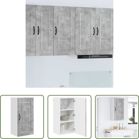 Holzwerkstoff -  Küchenschrank Kalmar Beton Grau 40 x 31 x 80 cm Holzwerkstoff