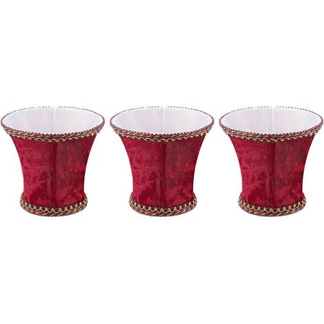 abat-jour à pince en tissu, culot E14, fait main, pour applique murale de style européen moderne, lampe à bougie (rouge) (1/5)