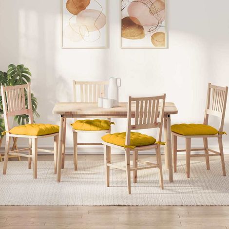 vidaXL Cuscini per Seduta 4 pcs Giallo Chiaro 40 x 40 x 6 cm