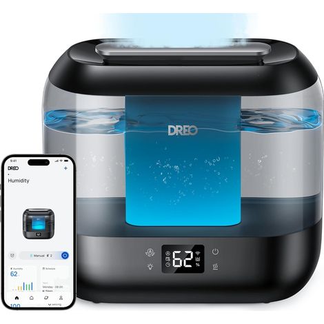 Humidificateur pour chambre à coucher, Top Fill 4L Humidificateur de brume fraîche surdimensionné avec diffuseur d'huile et veilleuse, 32H d'autonomie, Silencieux pour la maison, le bureau (1/5)