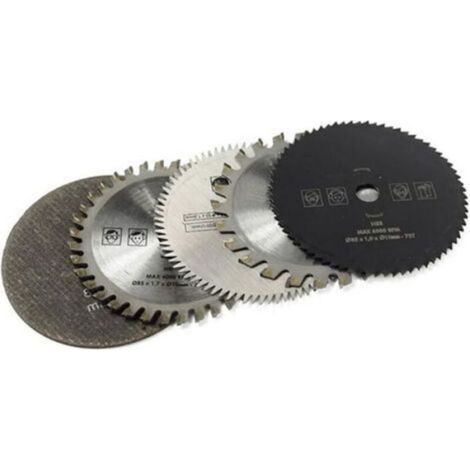 Lame De Scie Circulaire - 85 Mm - Diametre Interieur 10 Mm - Pour Bois Metal Carrelage Plastique Aluminium - Lot De 5 (1/5)