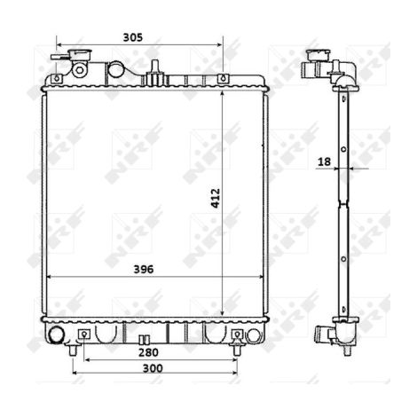 Radiateur, refroidissement du moteur NRF 58354 HYUNDAI 2531005500 2531005900