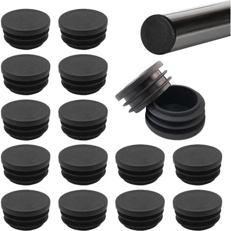 r Bouchon Pied de Chaise 20mm 50 Pièces Embout de Chaise Bouchon pour Tube Rond Bouchon d'Extrémité de Tube Noir Bouchon en Plastique Rond Embout Bouchons pour Tube de Chaise (1/4)