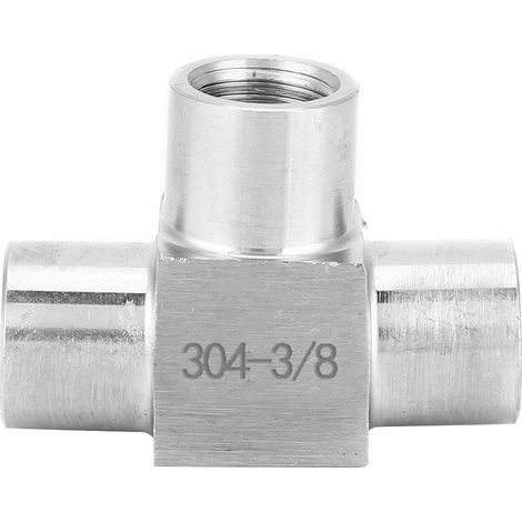 3-Wege-Rohrverschraubung aus Edelstahl, BSPP-Innengewinde, 3/8 Zoll (1/5)
