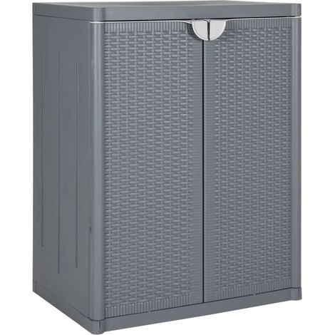 Gartenschrank Grau 65x45x88 cm PP Rattan-Optik