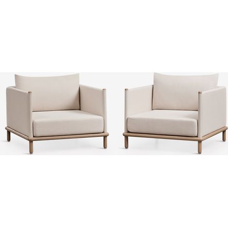 Set di 2 poltrone in legno di acacia Olivia SKLUM            