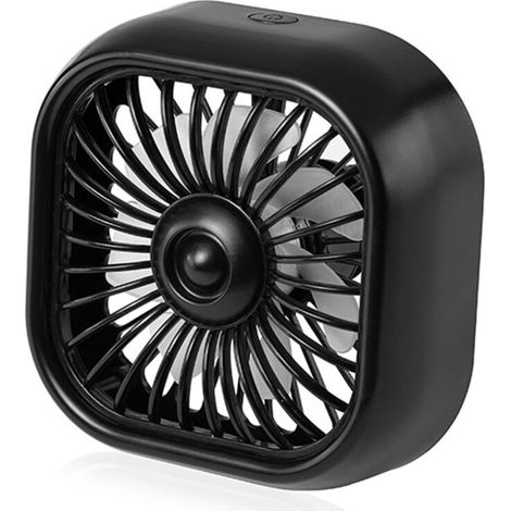 Ventilateur de voiture à fixer sur la grille d'aération, avec lumière colorée, 3 vitesses de ventilation, faible bruit et port USB (noir).