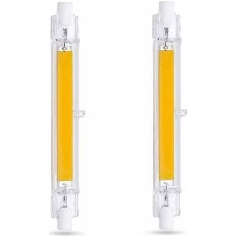 Ampoule LED R7S 118mm 10W Blanc Froid 6000K, 1000LM, Équivalent Lampe Halogène R7S J118 80W 100W, Dimmable, Ampoule R7S 118mm Slim COB LED pour Applique Murale/Lampadaire, lot de 2 (1/4)
