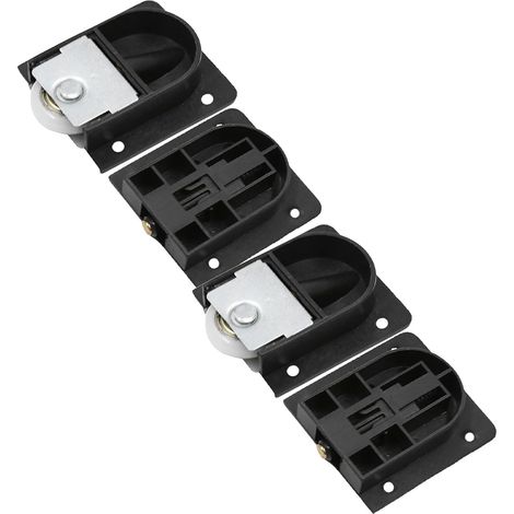 Roulettes Porte Coulissante Placard Roulements Flexibles en Plastique Noir Lot de 4 Silencieuses et Pratiques pour Portes de Meuble et Armoires (1/5)