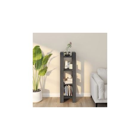 Bibliothèque-Séparateur de pièce Gris 41x35x125 Pin solide (1/5)