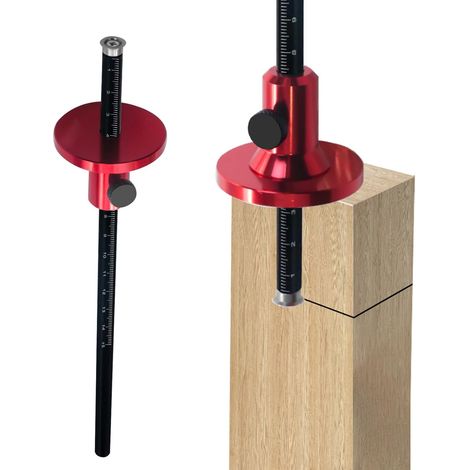 Calibre de traçage à roue, outil de traçage parallèle en alliage d'aluminium pour le travail du bois, avec bouton moleté et échelles métriques et impériales(2355cm) (1/5)