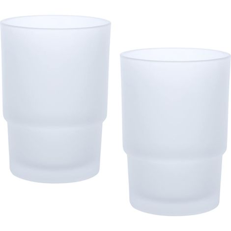 Lot de 2 gobelets en Verre pour Brosse à Dents pour, Porte-Brosse à Dents, gobelet Salle de Bain, Accessoires de Salle de Bain