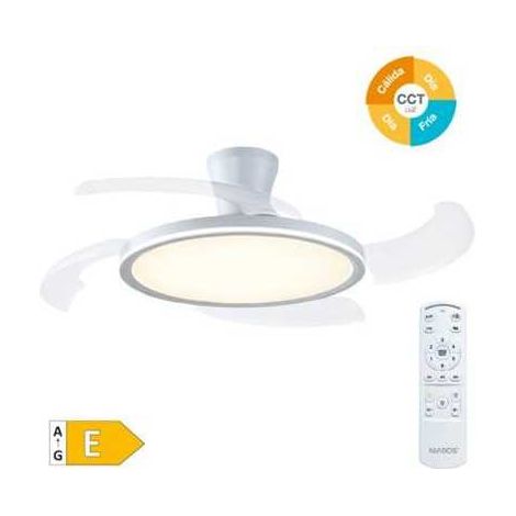 Ventilador de techo Gomce con luz CCT regulable y mando Ø122
