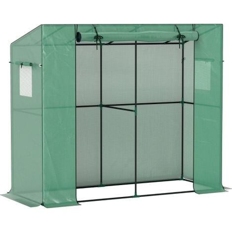 Mini serre maigre à effet de serre avec porte à rouleaux et fenêtre nette résistant aux UV pour les semis de fleurs plante verte